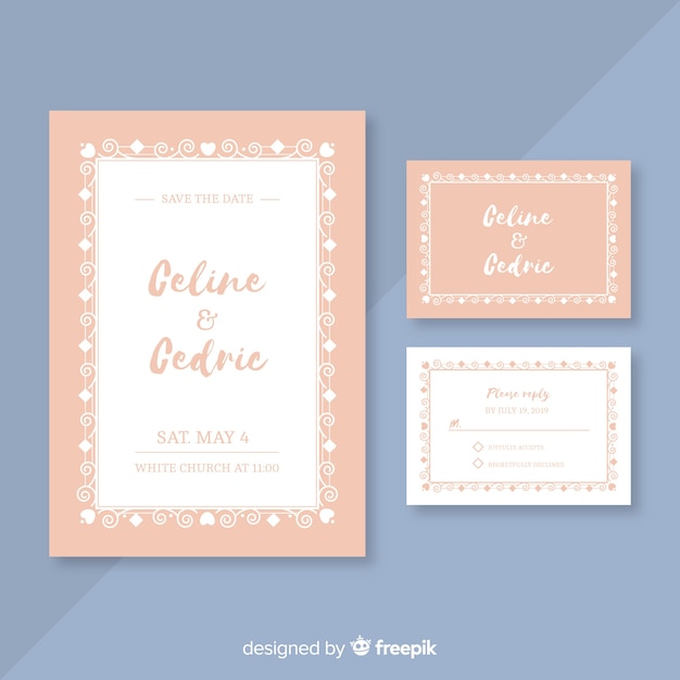 Free Vector wedding rsvp card