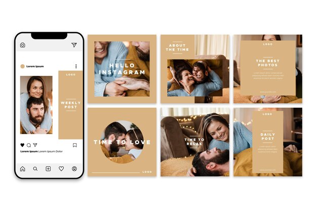 Weekly post instagram carousel templates