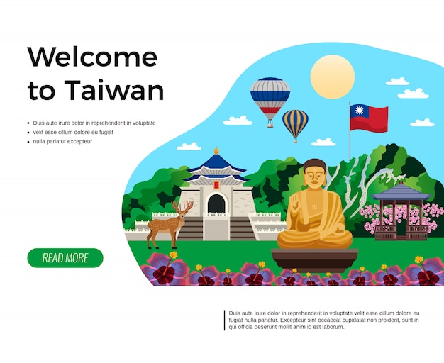 Free Vector welcome to taiwan landing page