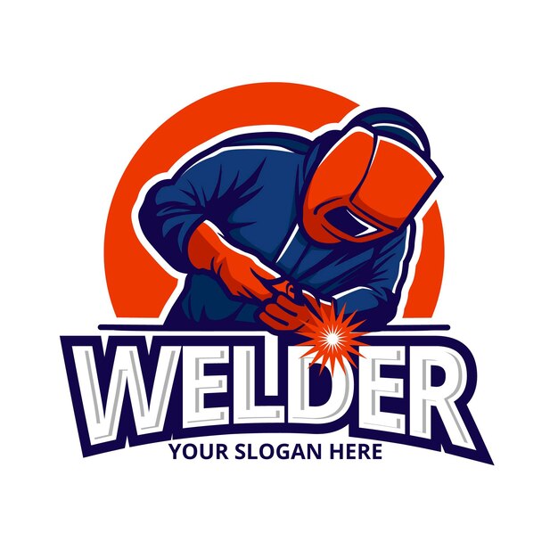 Welder logo template with details