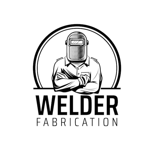 Free Vector welder logo template with details