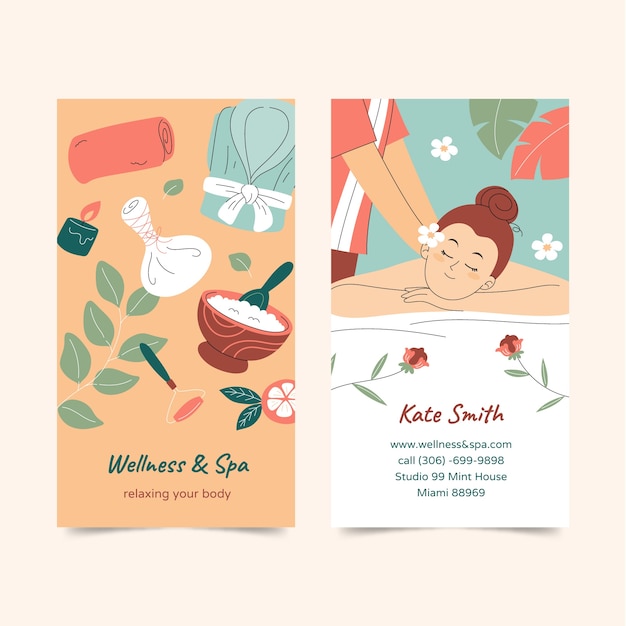 Free Vector wellness  business card template