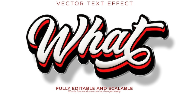 Free Vector what text effect editable modern lettering typography font style