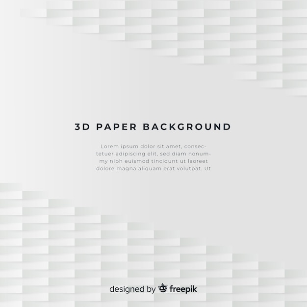 Free vector white 3d paper style background