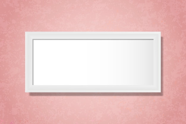 Free Vector white blank frame on the wall