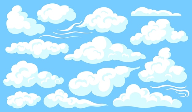 Free vector white clouds set