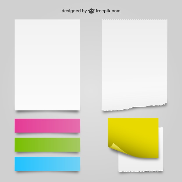 Free Vector white and color paper textures