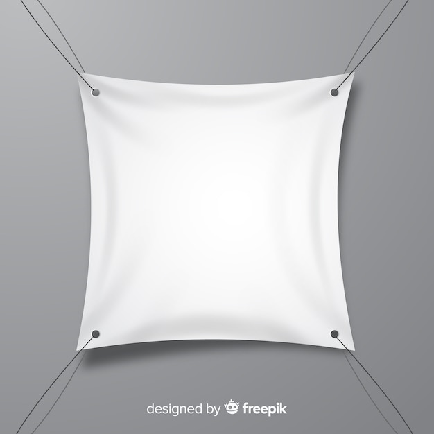 Free Vector white fabric banner