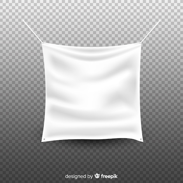 Free Vector white fabric banner