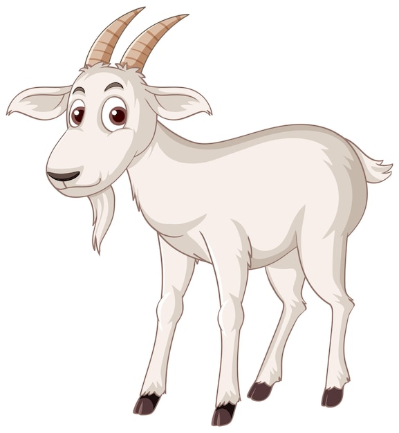 A white goat cartoon character