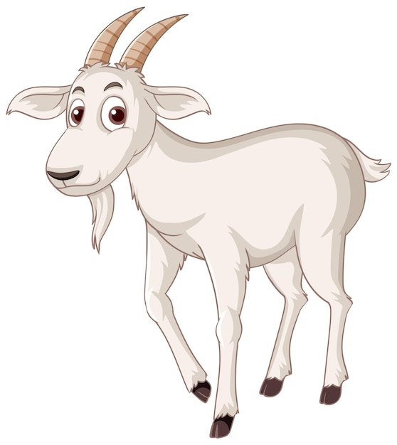 Free Vector a white goat cartoon character