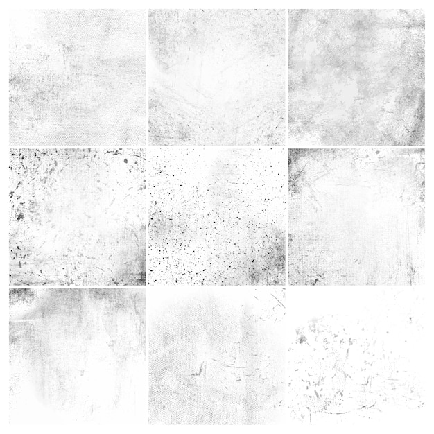 Free Vector white grunge distressed texture set