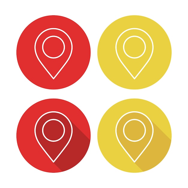 Free Vector white location pins coloured circles