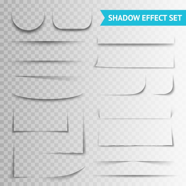 White Paper Cuts Transparent Shadow Set