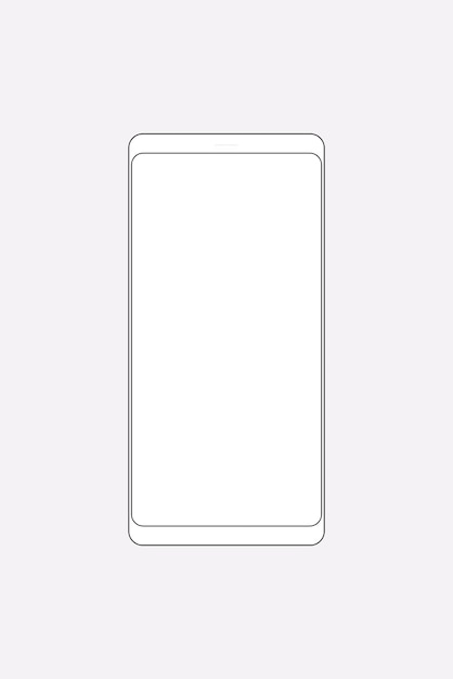 White smartphone outline, digital device vector illustration