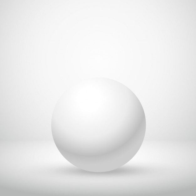 Free Vector white sphere in empty room