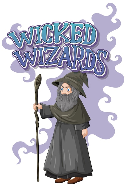 Free Vector wicked wizards logo on white background