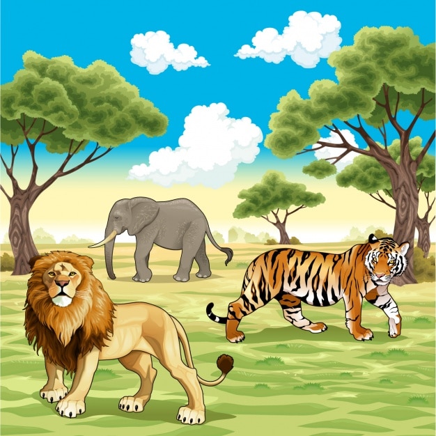 Free vector wild animals background