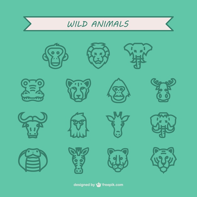 Free Vector wild animals icon pack