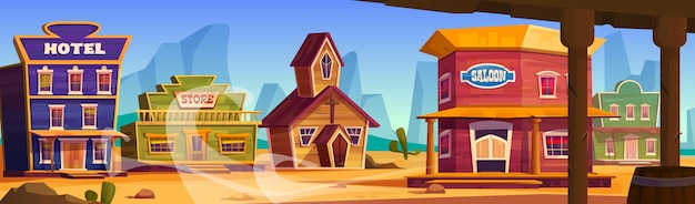 Free Vector wild west town or village landscape