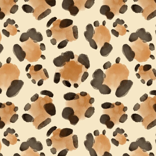 Wildlife animal print watercolor seamless pattern