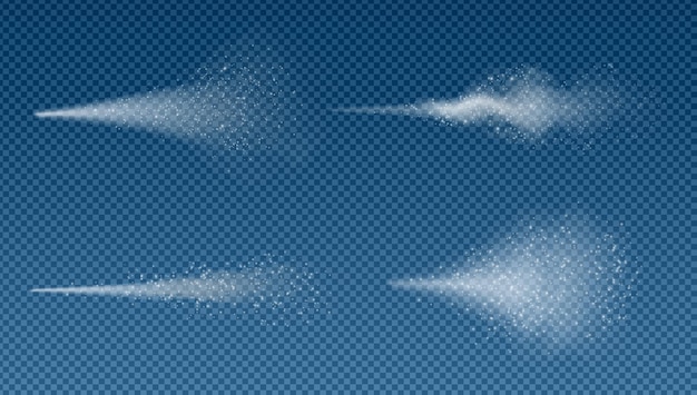 Free Vector wind and snow spray transparent set