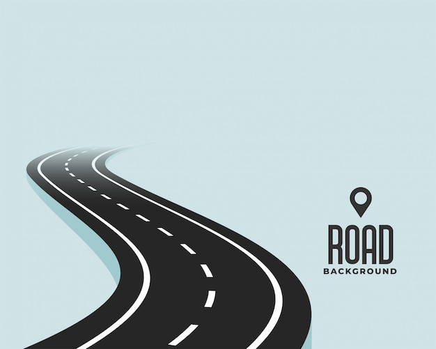 Free vector winding curve black road path background