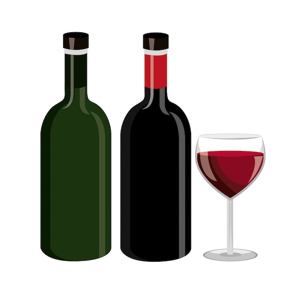 Free Vector wine bottle design.