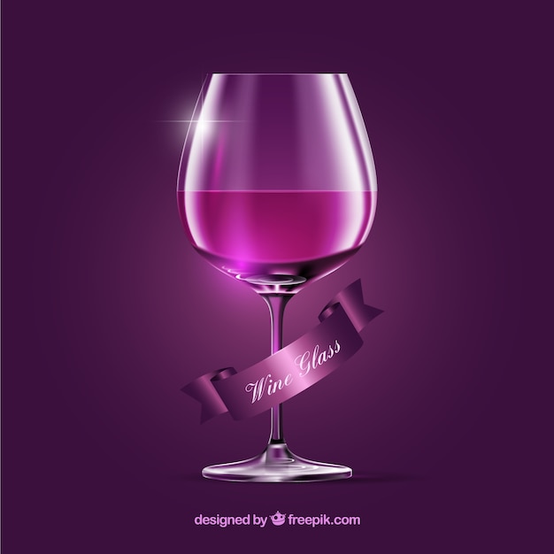 Free Vector wine glass in realistic style