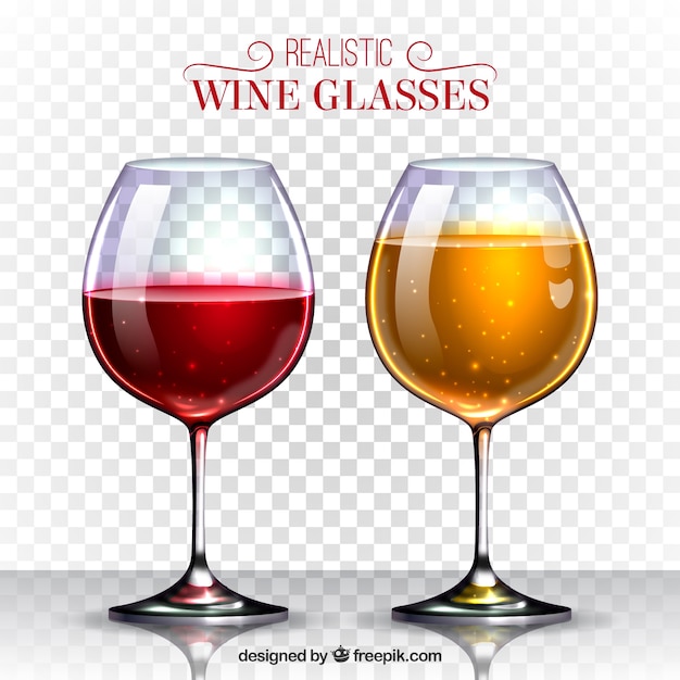 Free Vector wine glasses collection in realistic style