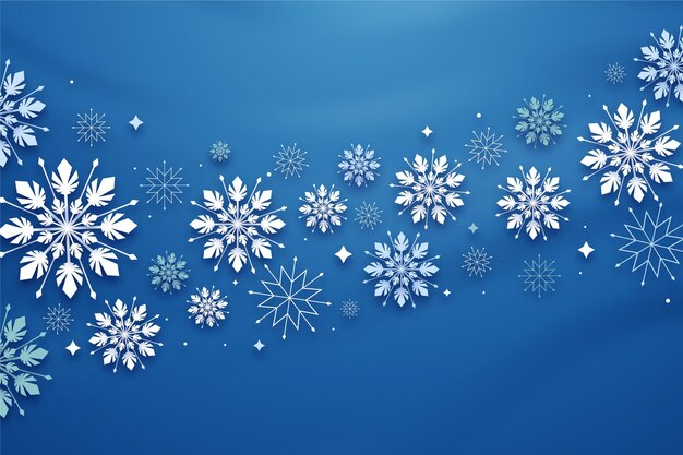 Winter background in paper style