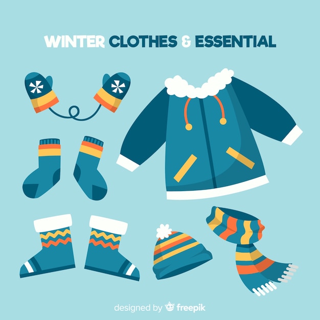 Free vector winter clothes & essentials