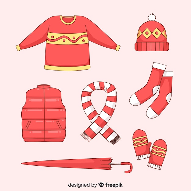 Free vector winter clothes and essentials