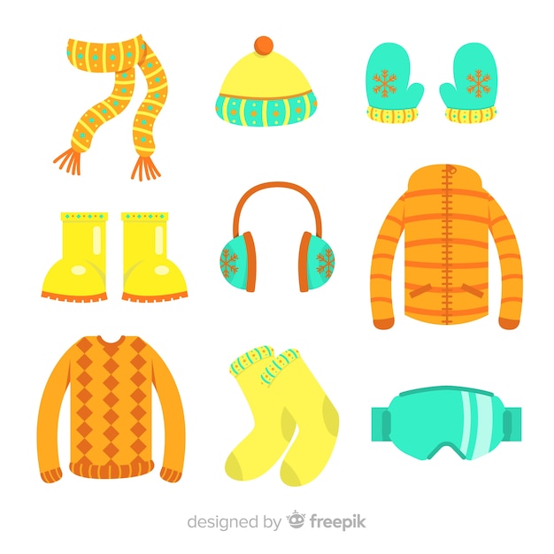 Free vector winter clothes and essentials