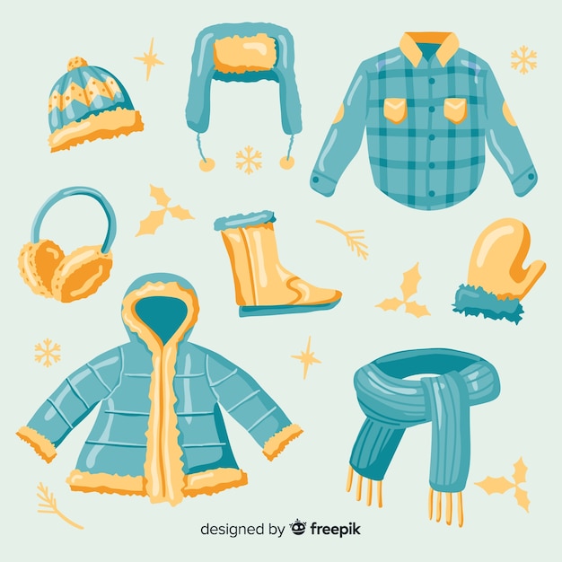 Free vector winter clothes and essentials