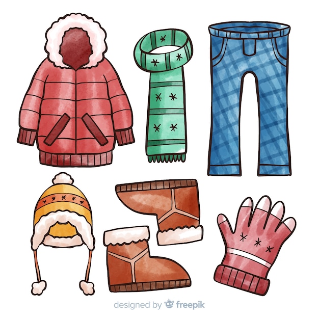 Free Vector winter clothes & essentials