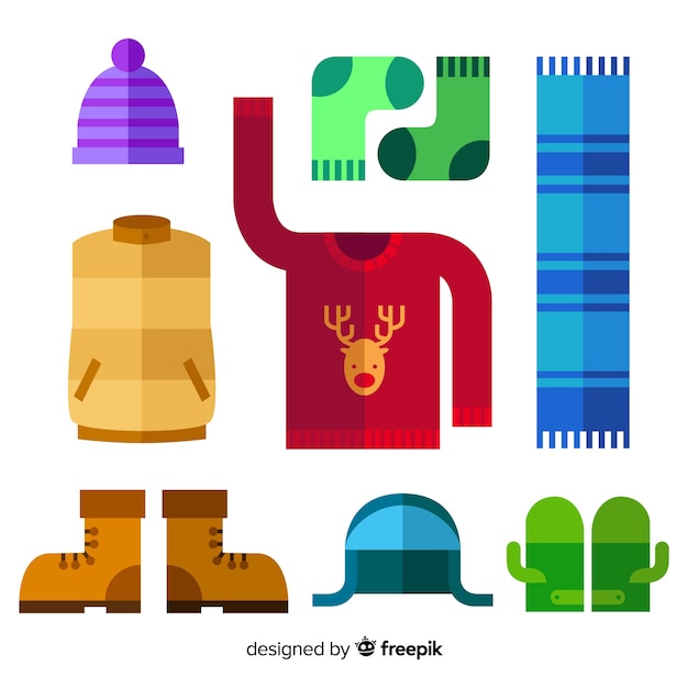 Free vector winter clothes & essentials