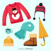 Free vector winter clothes & essentials