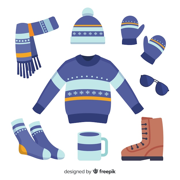 Free vector winter clothes & essentials