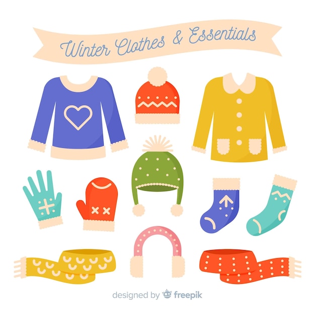 Free vector winter clothes & essentials