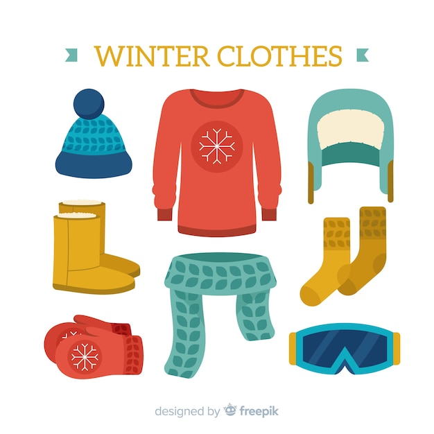 Free vector winter clothes & essentials