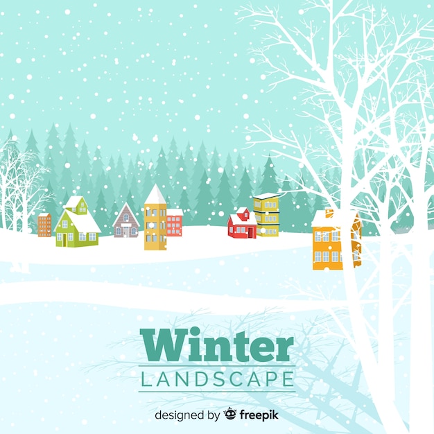 Free Vector winter landscape background