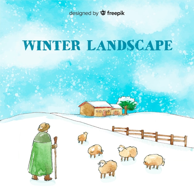 Free vector winter landscape