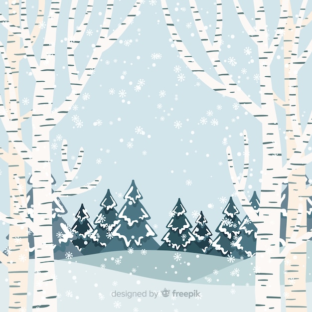 Free Vector winter landscape