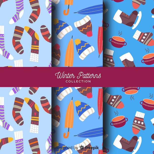 Free Vector winter pattern collection