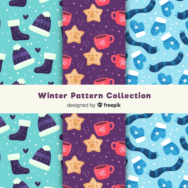 Free Vector winter pattern collection