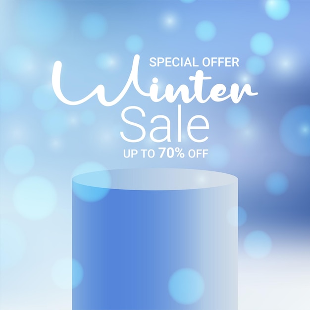 Free Vector winter sale with discount text and snow elements