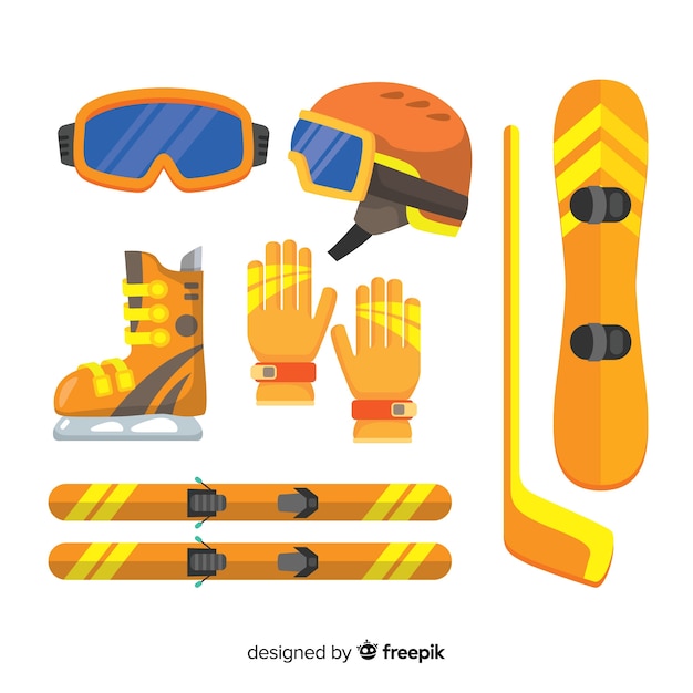 Free Vector winter sport equipment