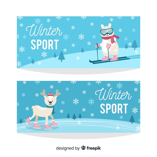 Winter sports banners