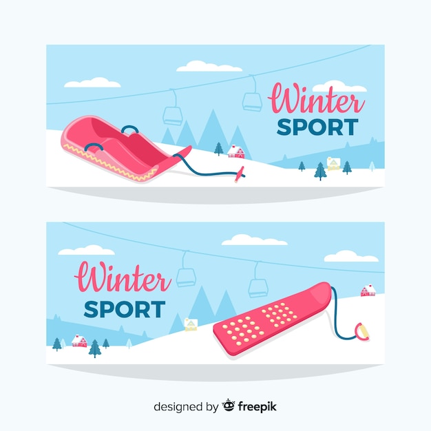 Winter sports banners